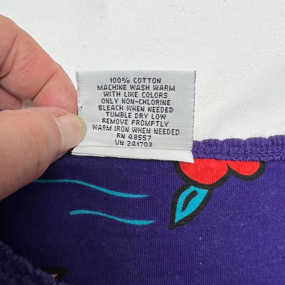 Vintage Down Under Palm Tree Midi Dress Women's Size Small Purple Tropical Print - Picture 5 of 8